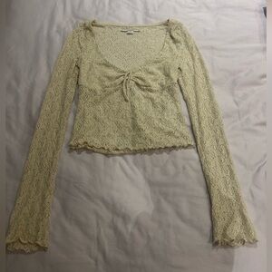 Urban Outfitters Cream Lace Crop Top